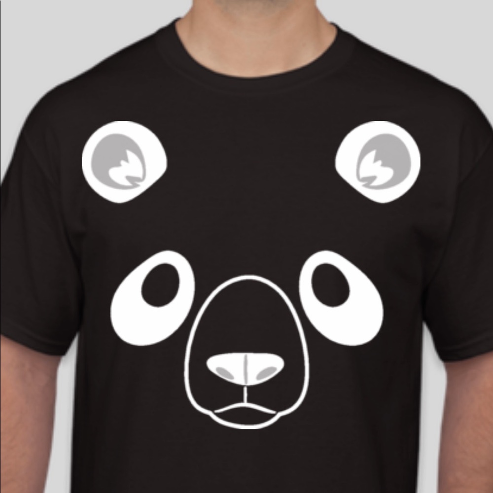 Black PANDA BASIC t-shirt